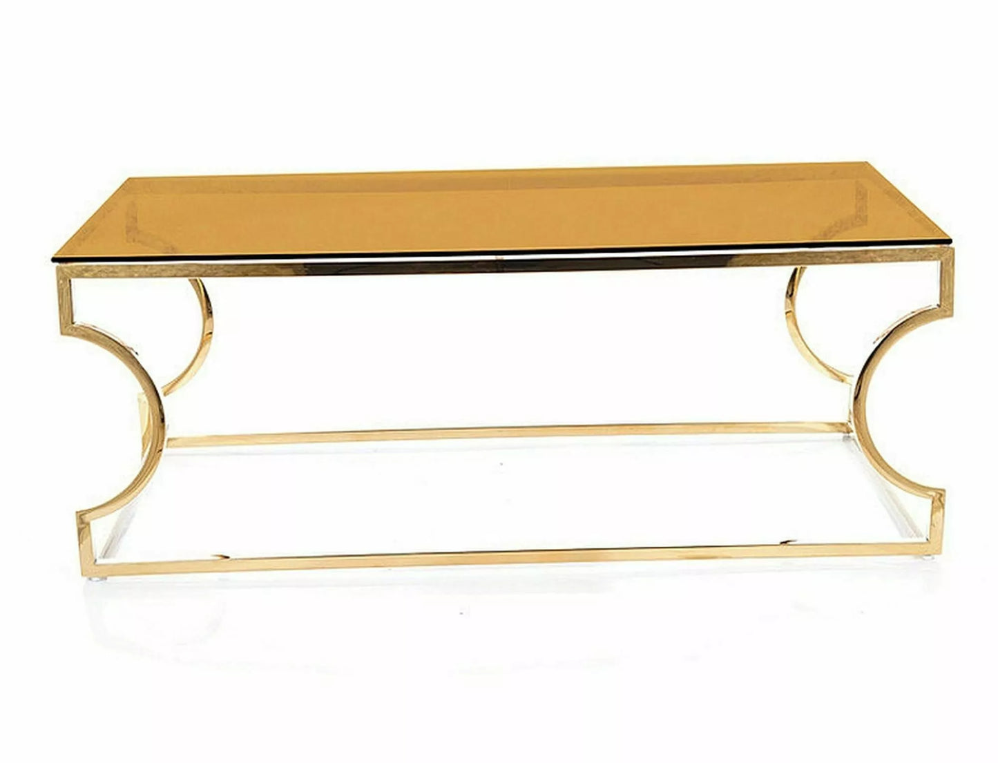 Masuta de cafea Kenzo A, auriu/ sticla securizata