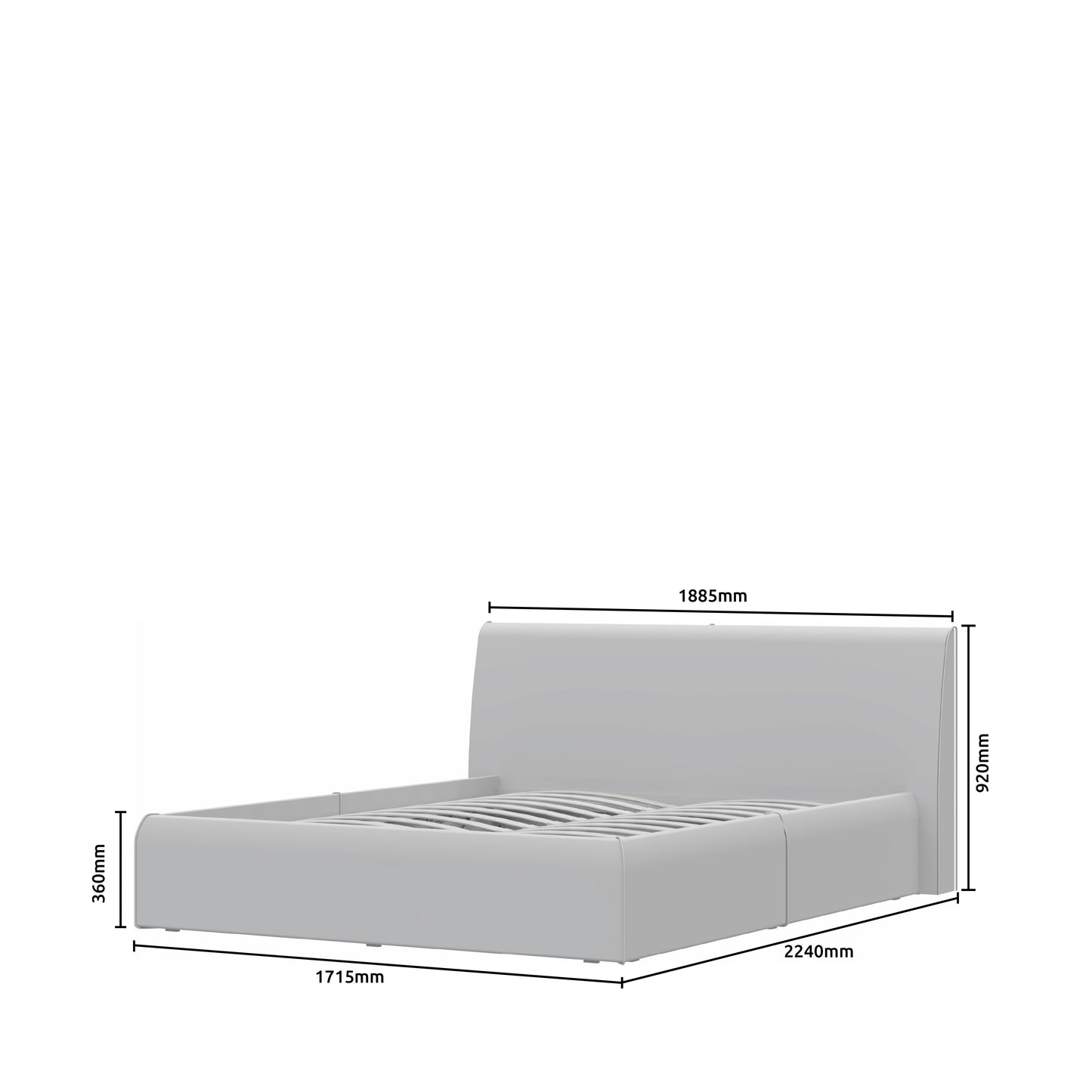AIR Pat tapitat integral cu somiera metalica inclusa, 160/ 180 x 200 cm