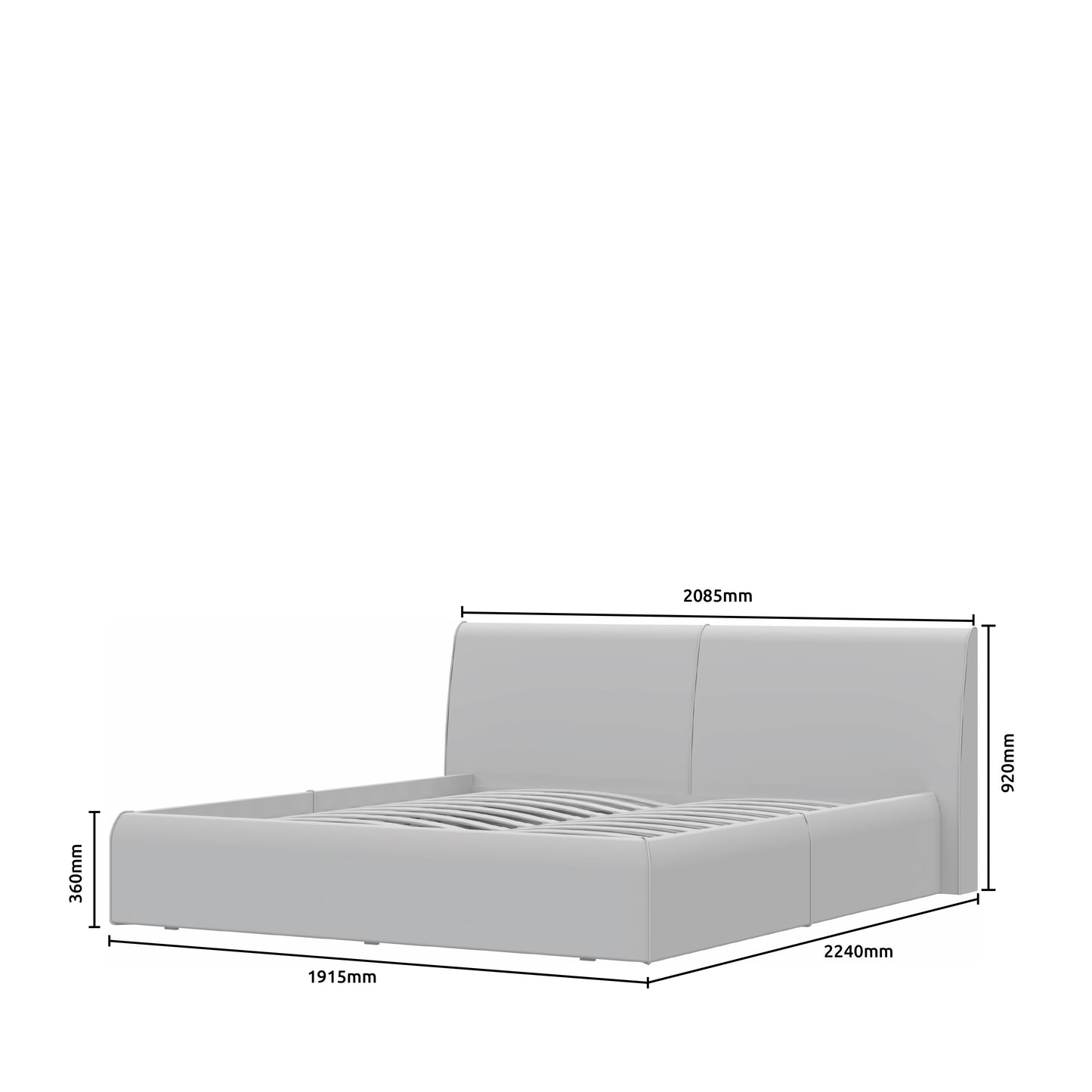 AIR Pat tapitat integral cu somiera metalica inclusa, 160/ 180 x 200 cm