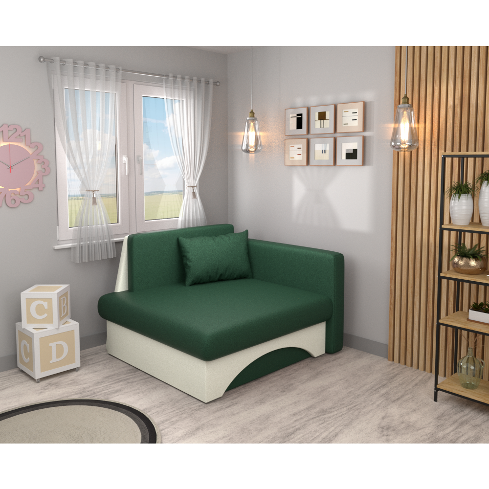 Fotoliu extensibil, verde/bej, KUBOŠ NEW UNI