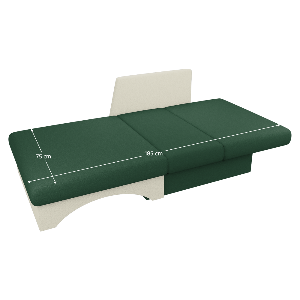 Fotoliu extensibil, verde/bej, KUBOŠ NEW UNI