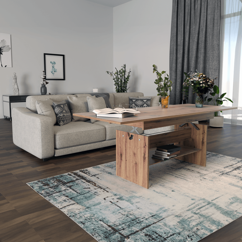 Masă pliantă pentru mese/conferinţe, stejar artisan, 120-160x70 cm, LAVKO NEW