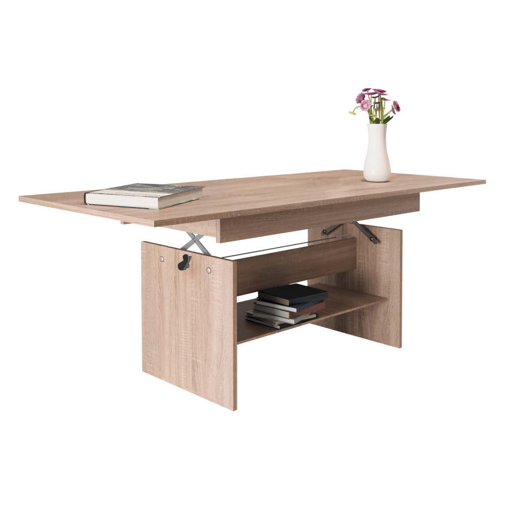 Masă de sufragerie/de cafea, stejar sonoma, 120/160x70 cm, LAVKO NEW