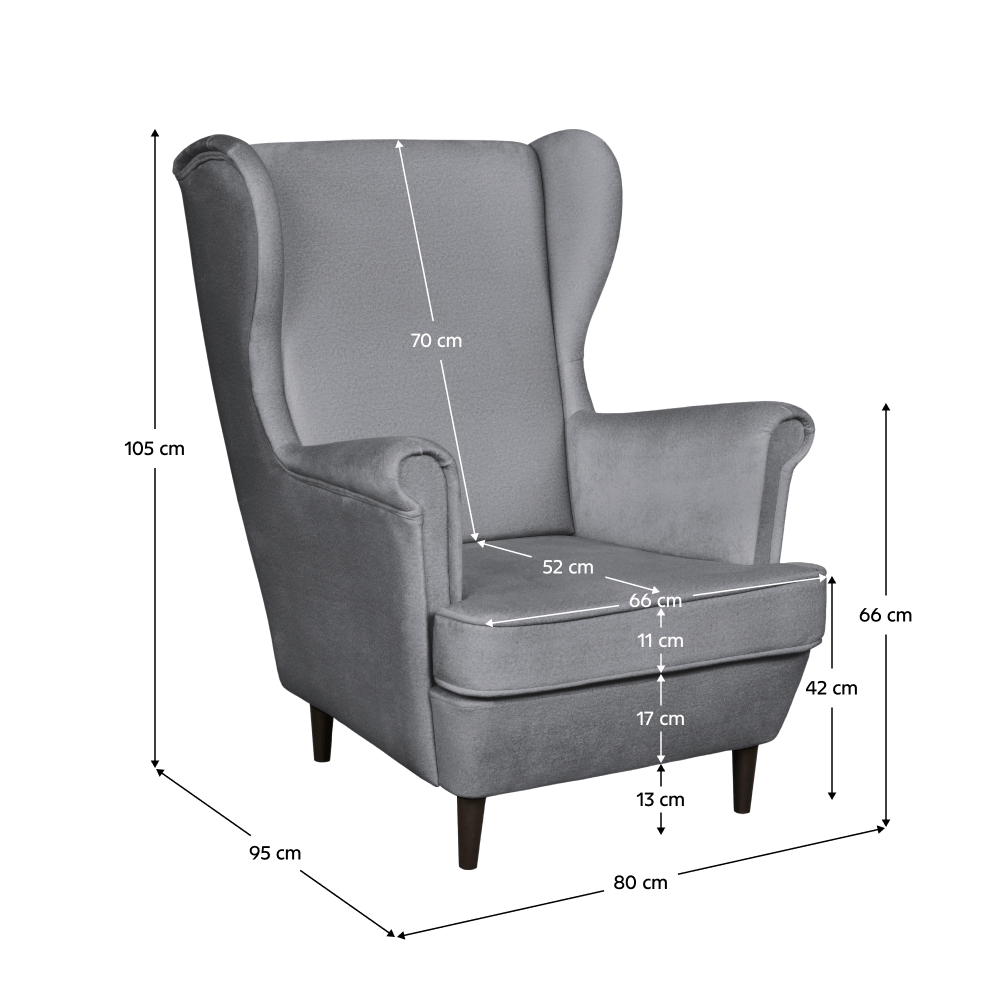 Fotoliu cu braţe, gri/wenge, LEFO