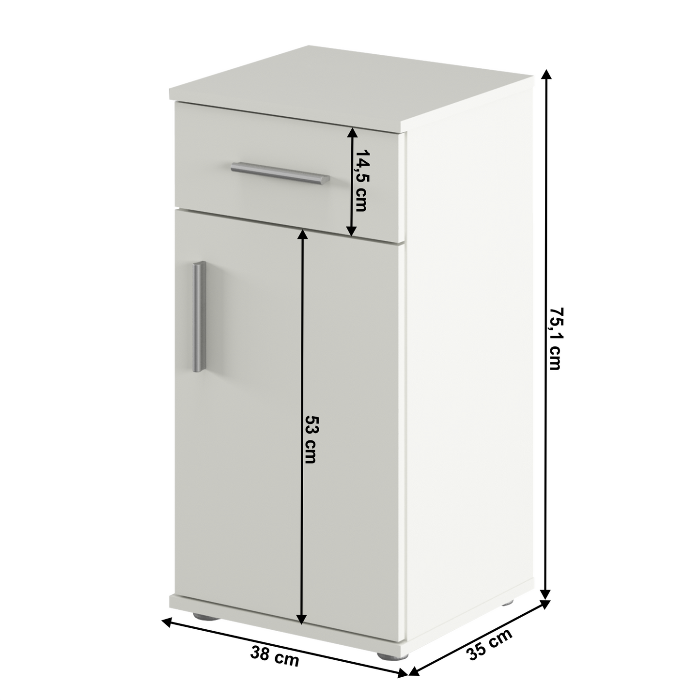 Dulap inferior, alb mat, LESSY NEW 03