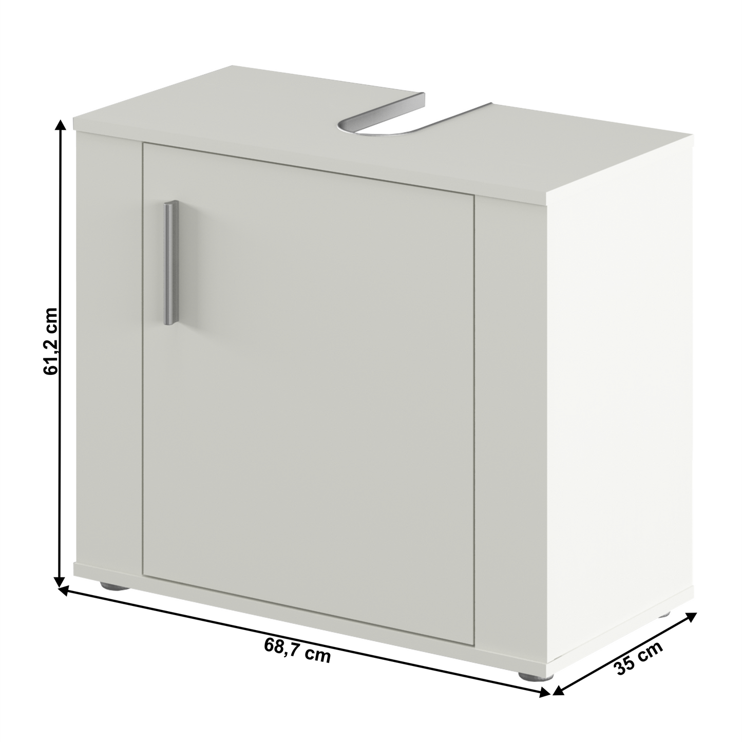 Dulap sub chiuvetă, alb mat, LESSY NEW 02