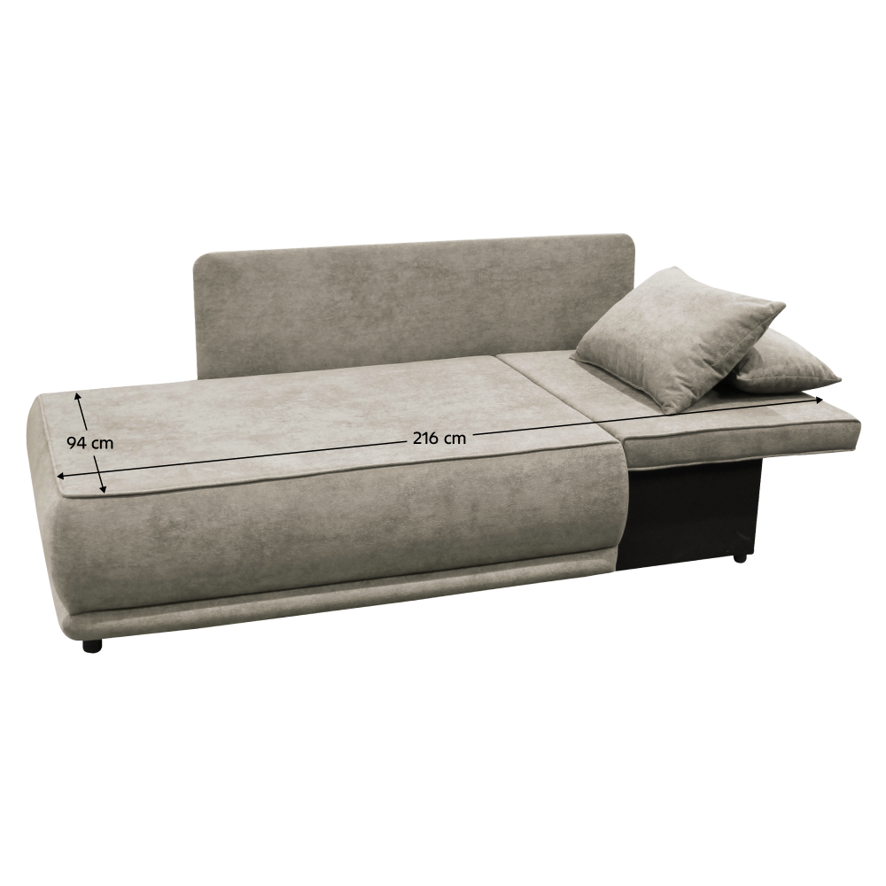 Canapea extensibilă, bej gri Taupe, pe dreapta, LIAMI