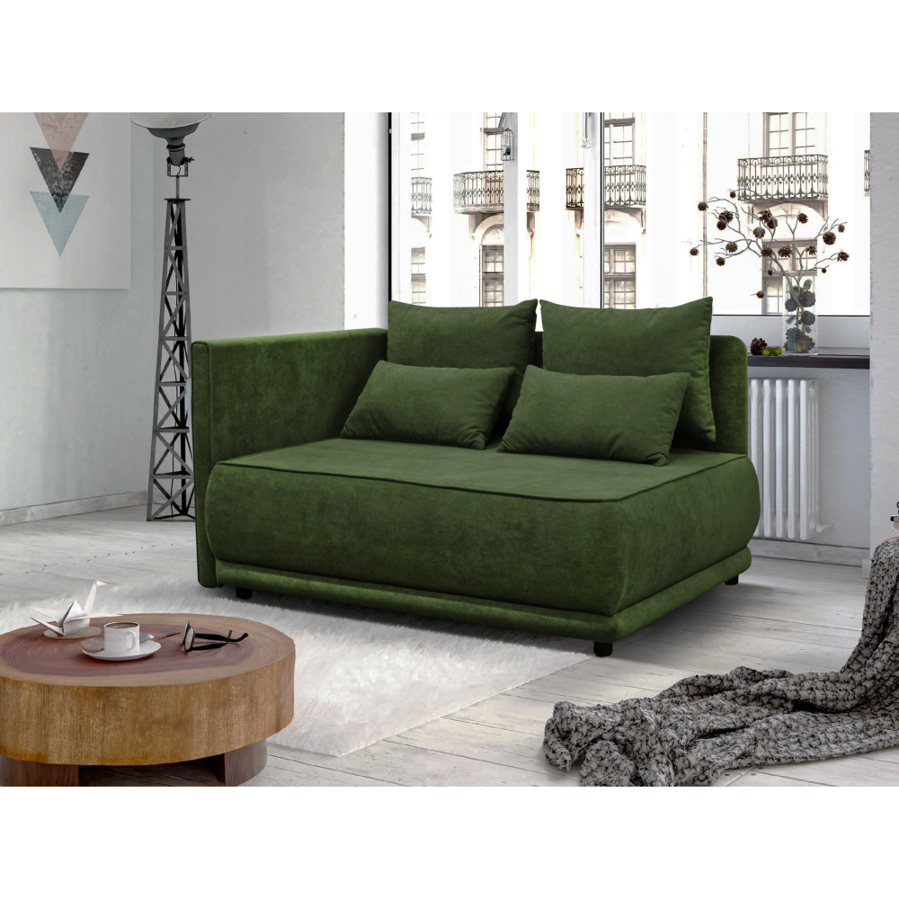 Canapea extensibilă, verde, pe stânga LIAMI