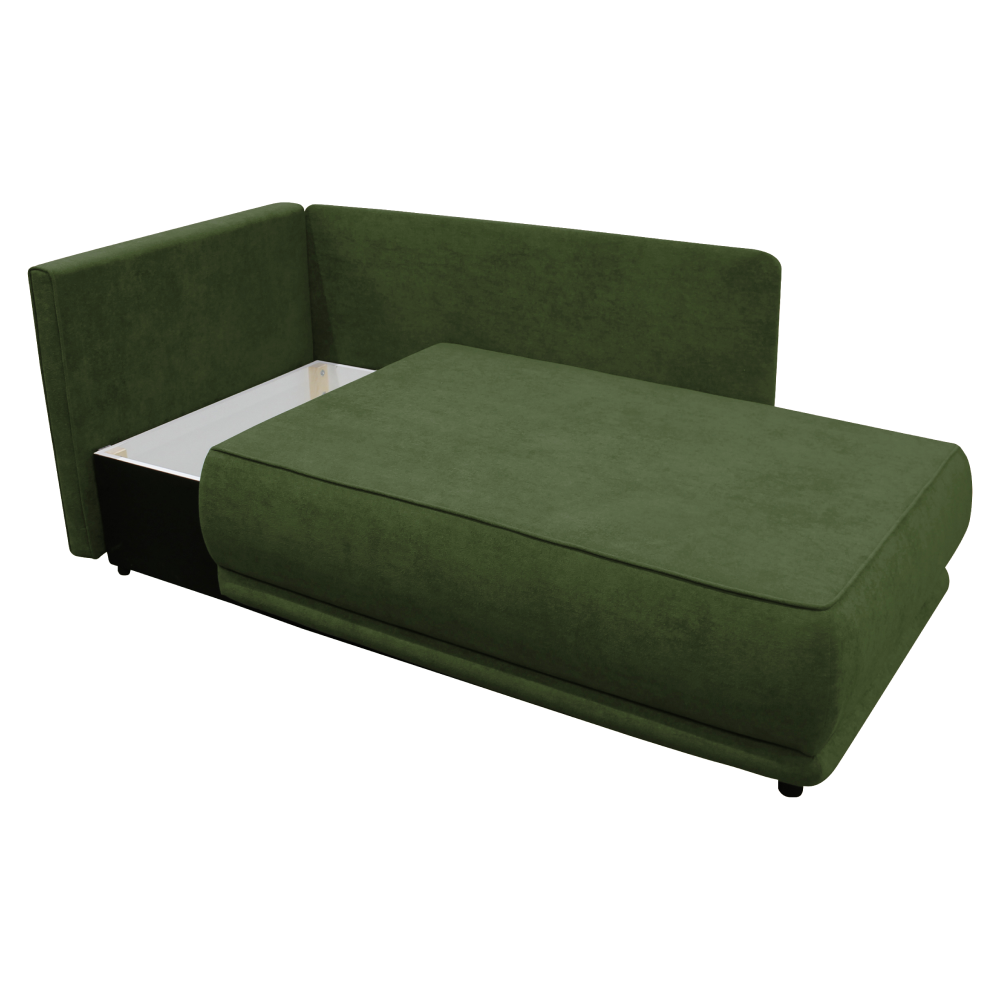 Canapea extensibilă, verde, pe stânga LIAMI