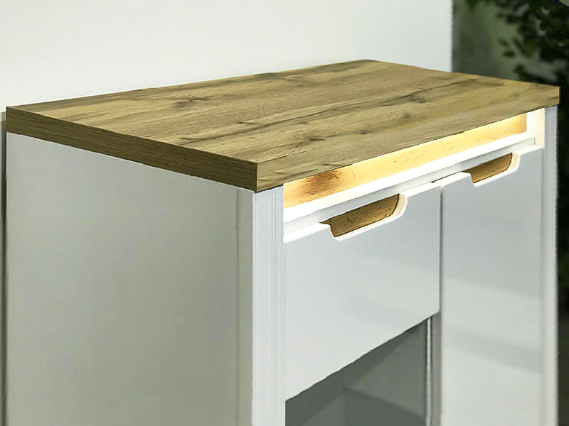 Living Solomia, alb/stejar tahoe/alb lucios