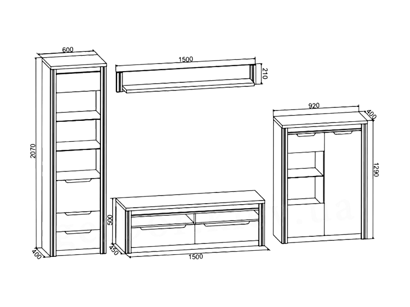 Living Solomia, alb/stejar tahoe/alb lucios