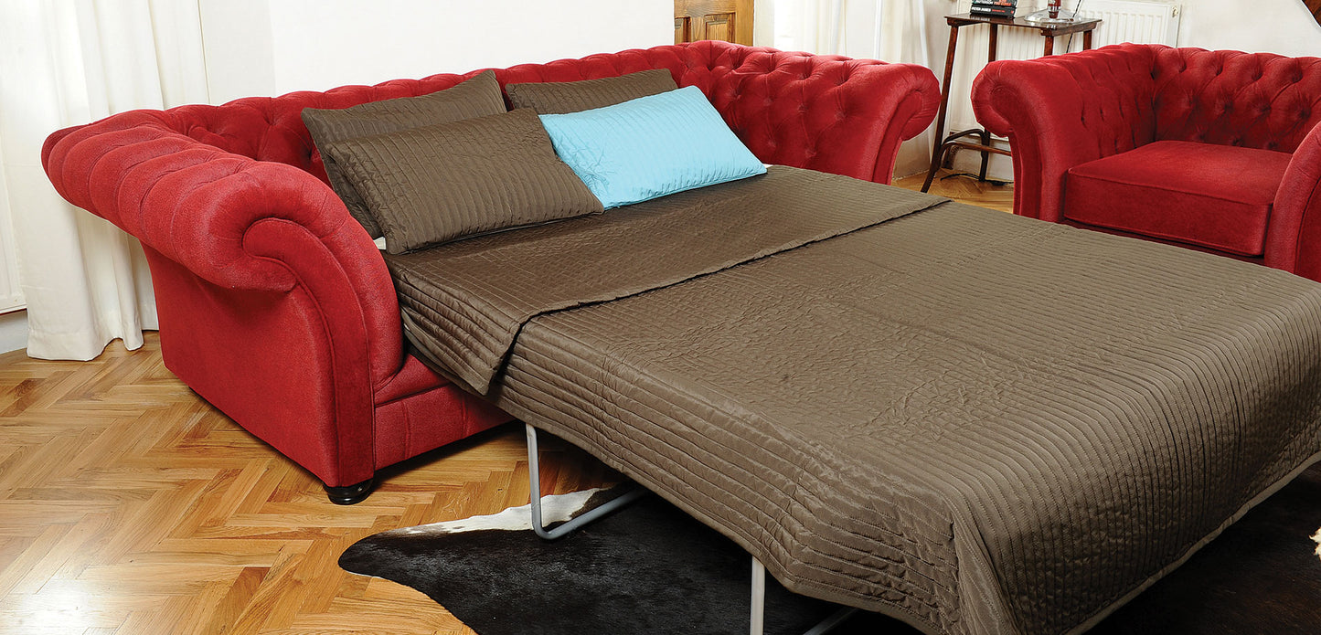 Canapea extensibilă London Chesterfield, cu 3 locuri și saltea gonflabilă