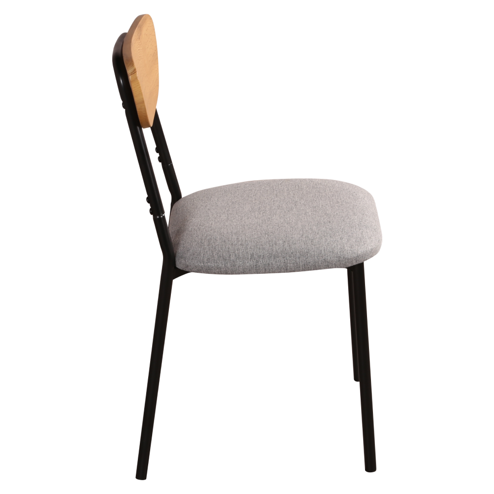 Set de sufragerie 1+4, stejar deschis/gri/negru, MADIO