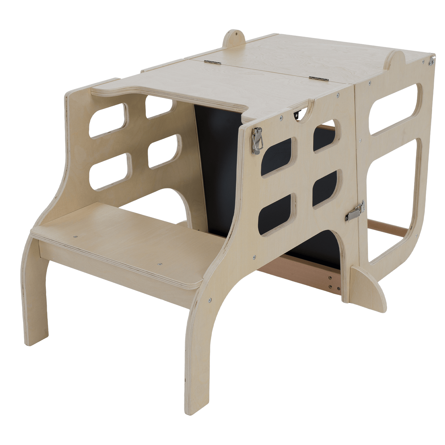 Turnul de învăţare Montessori 3în1 cu tablă, natural, MAGAN