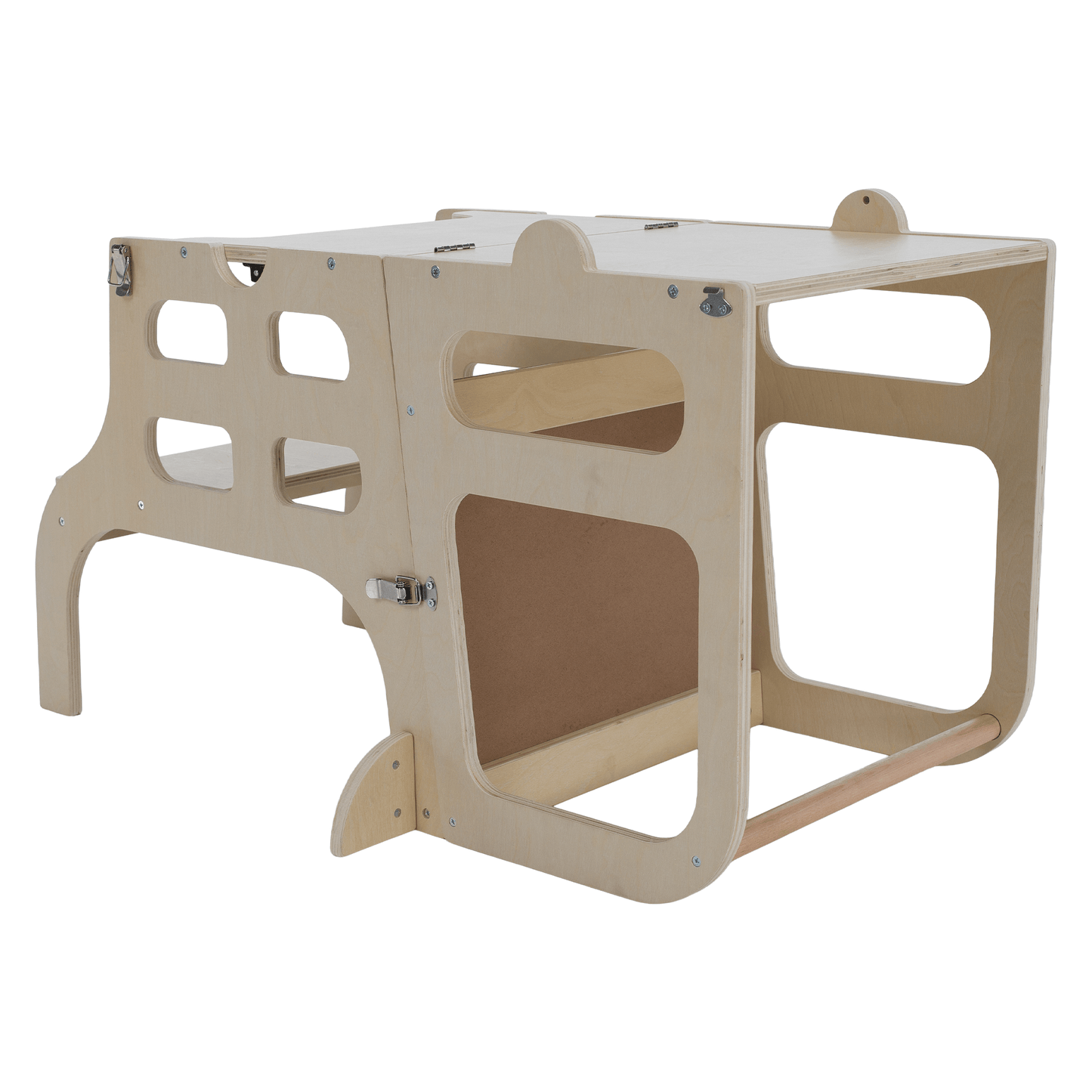 Turnul de învăţare Montessori 3în1 cu tablă, natural, MAGAN