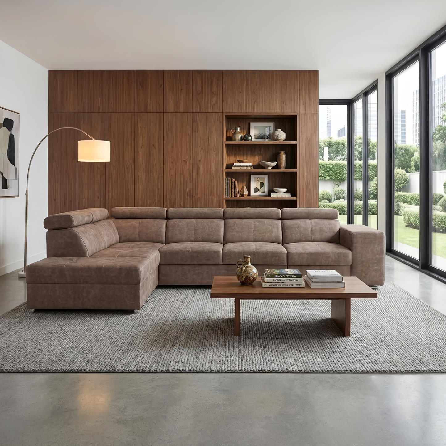 Set canapea, bej, pe stânga, MALAGA BIG