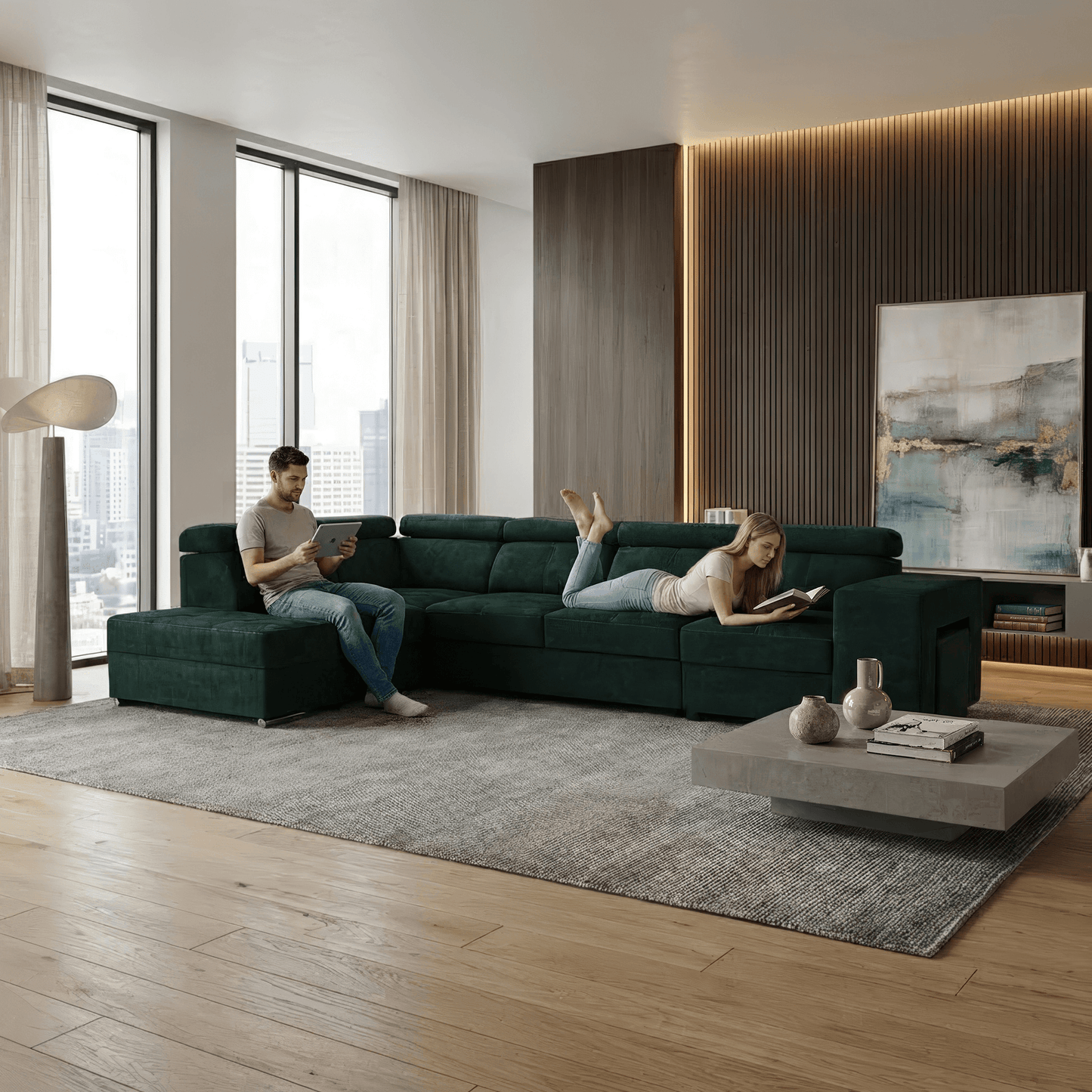 Canapea, smarald, pe stânga, MALAGA BIG