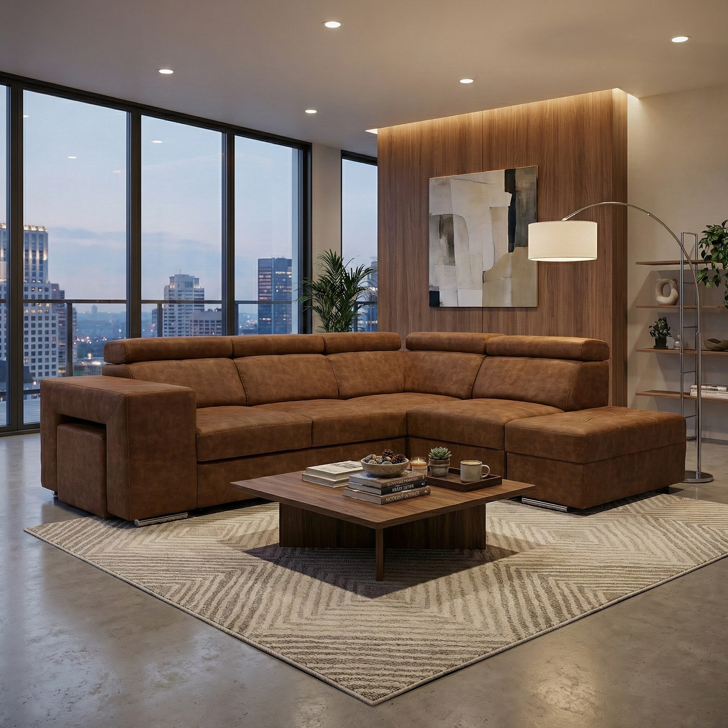 Set canapea, maro, pe dreapta, MALAGA