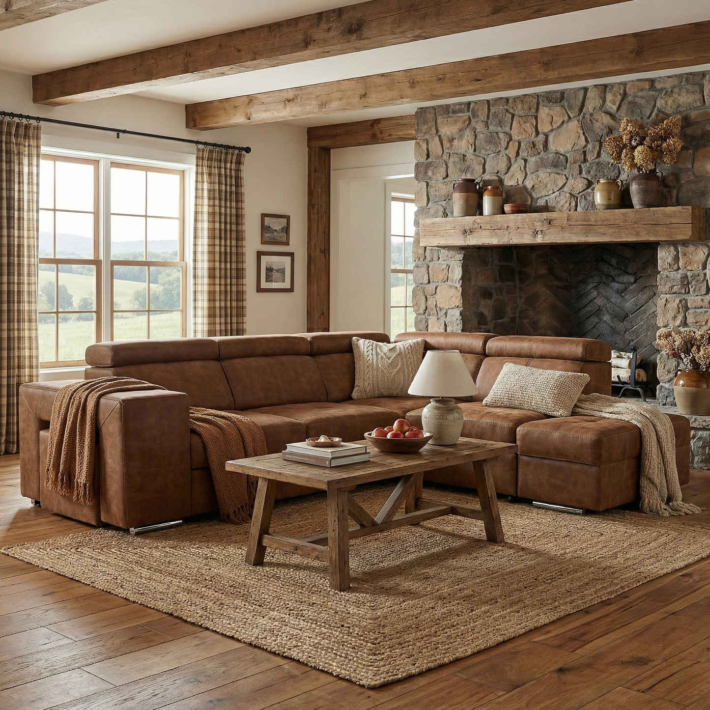 Set canapea, maro, pe dreapta, MALAGA