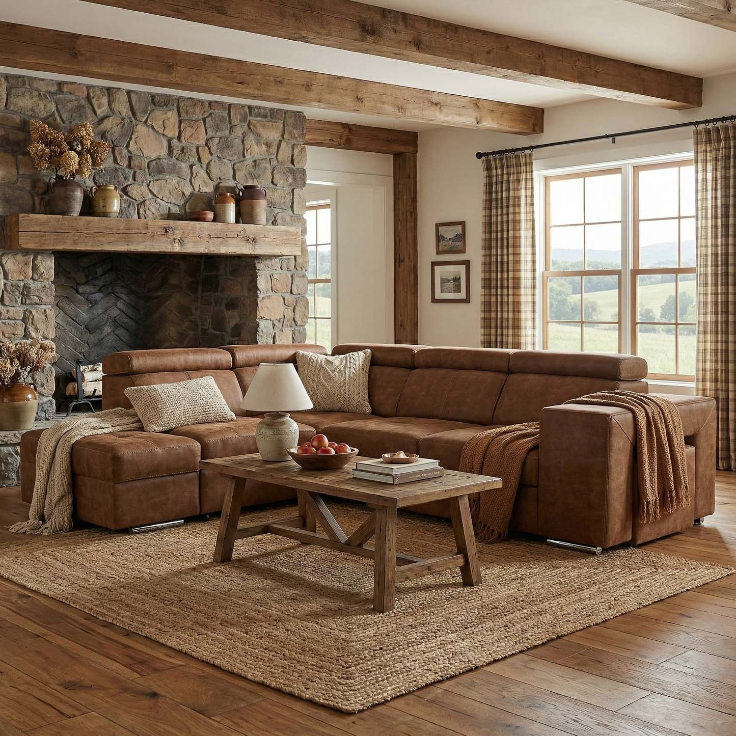 Set canapea, maro, pe stânga, MALAGA