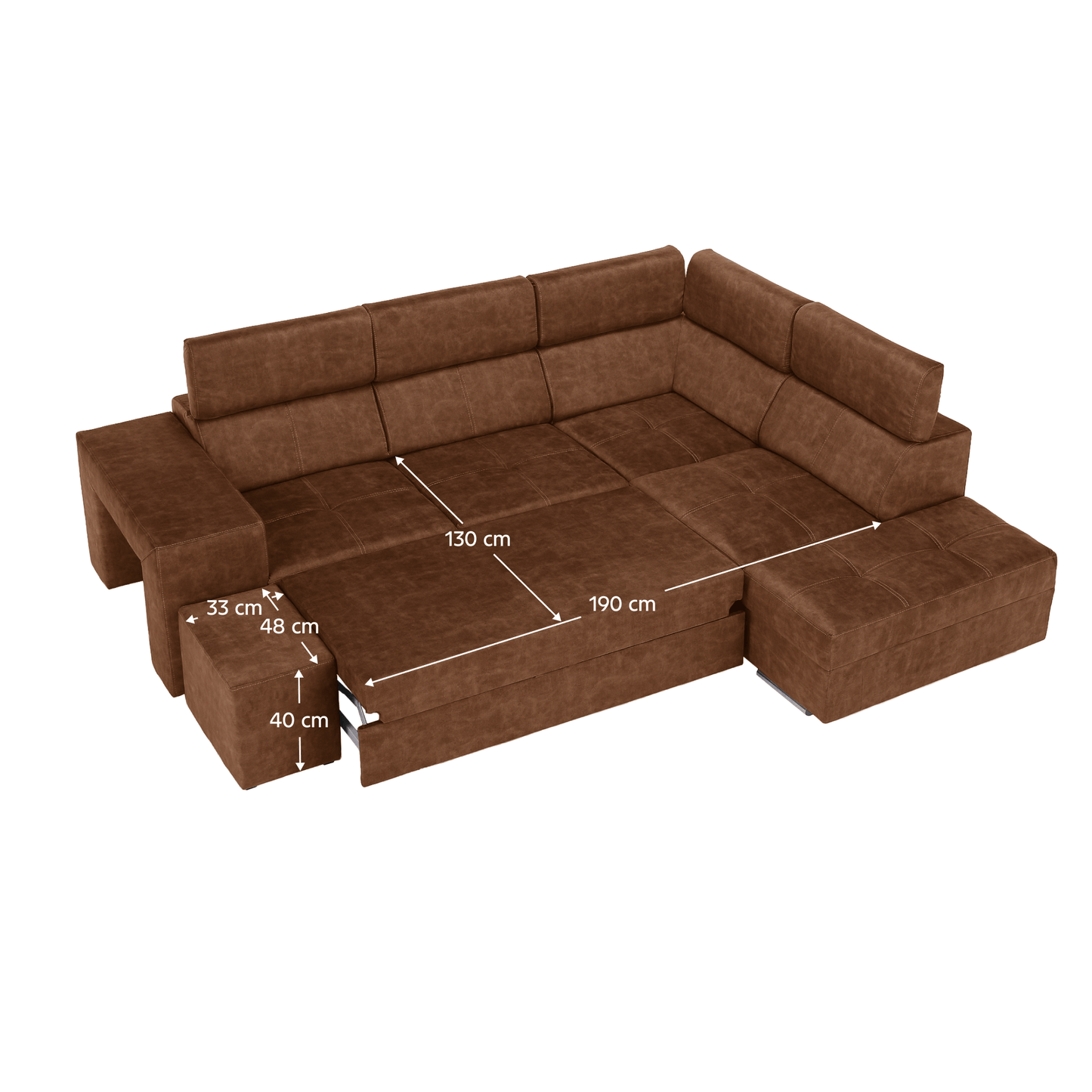 Set canapea, maro, pe dreapta, MALAGA