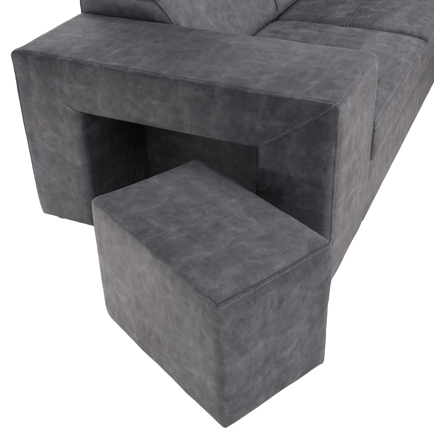 Set canapea, gri, pe dreapta, MALAGA