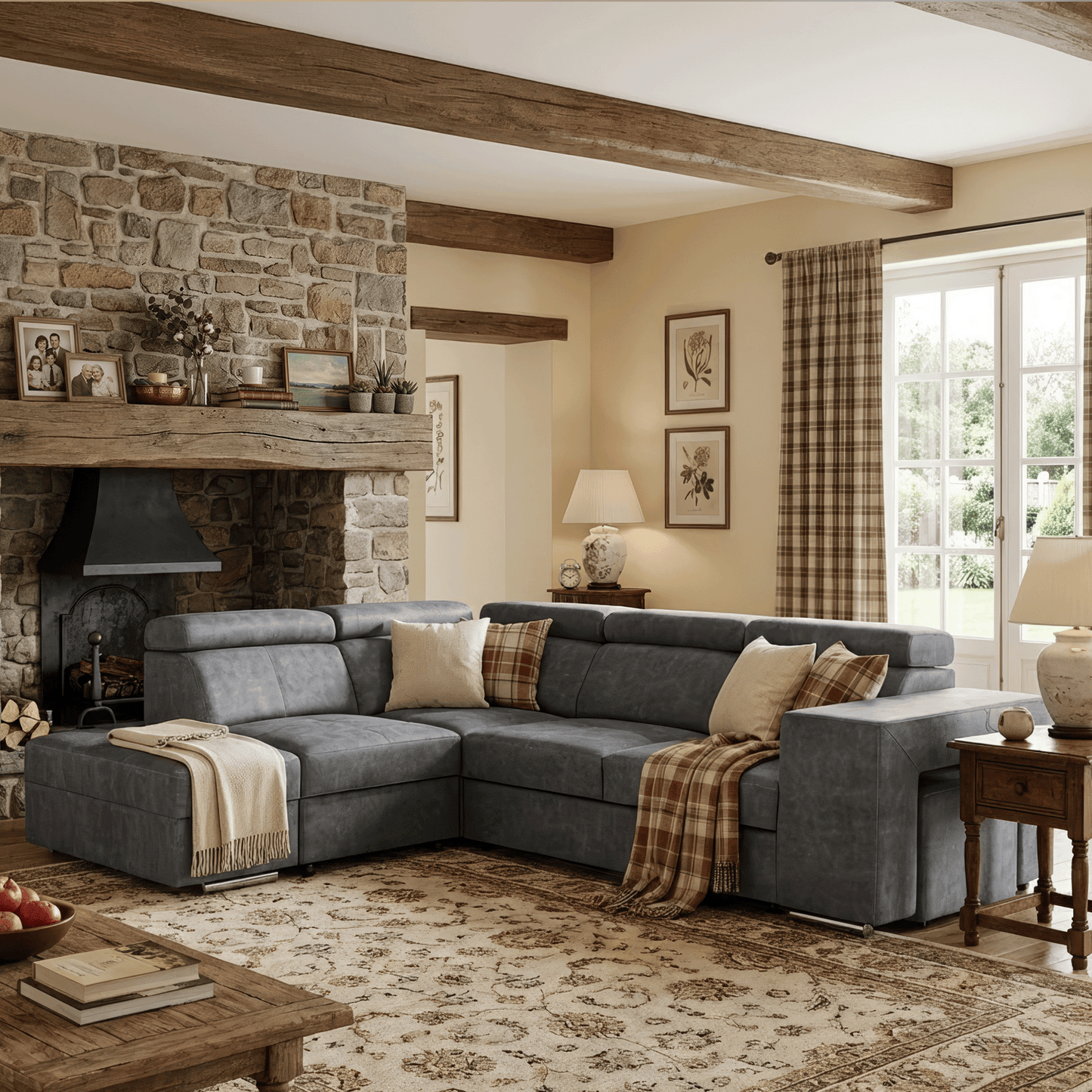 Set canapea, gri, pe stânga, MALAGA