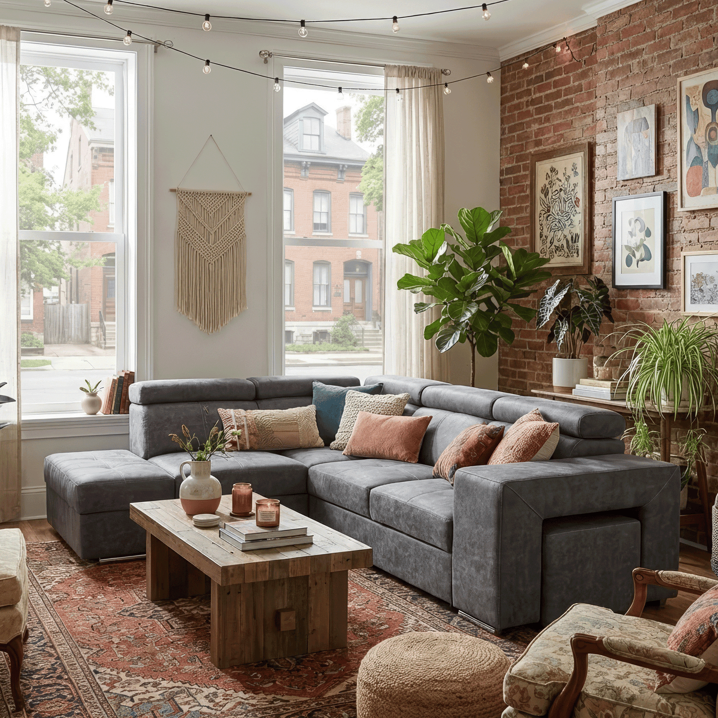 Set canapea, gri, pe stânga, MALAGA