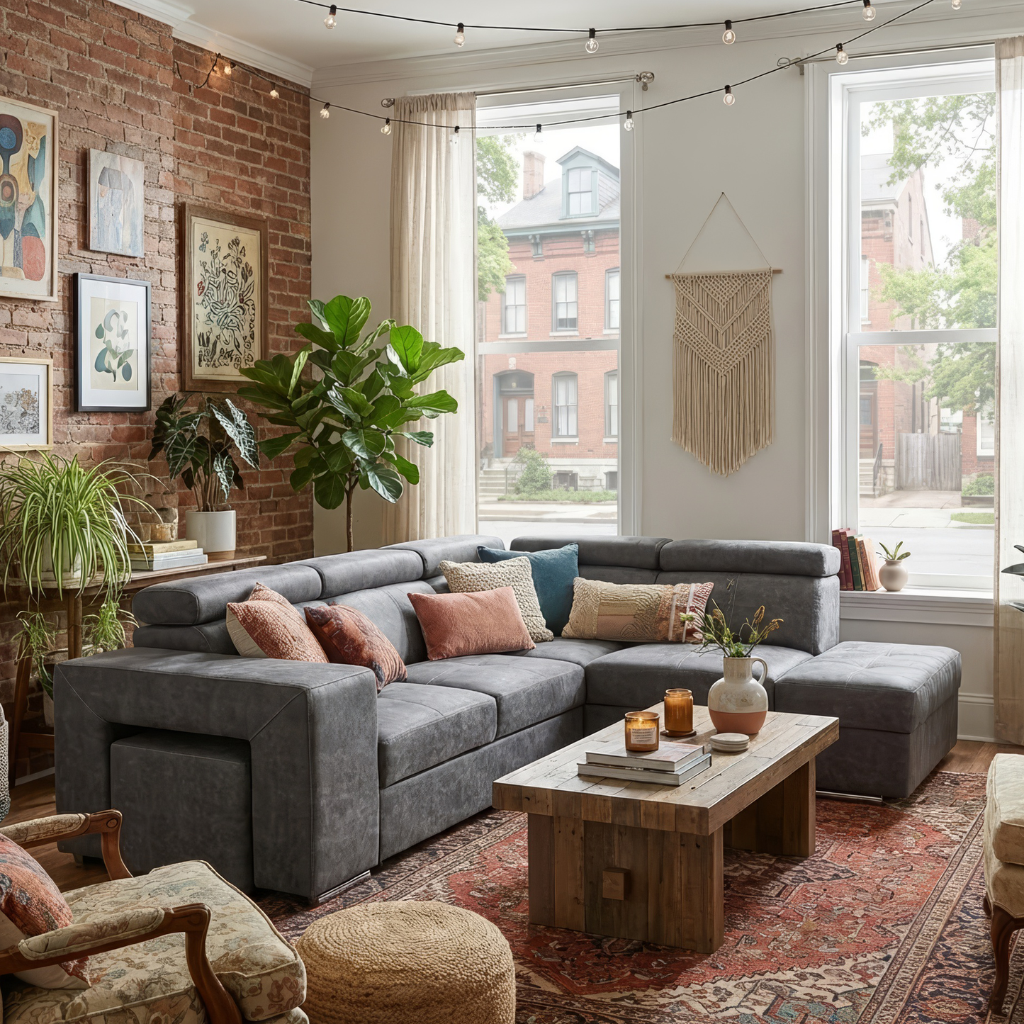 Set canapea, gri, pe dreapta, MALAGA