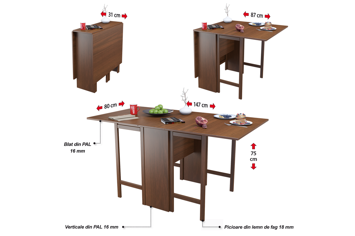 Masă pliantă Rubic 6 persoane - Gallery Image 1