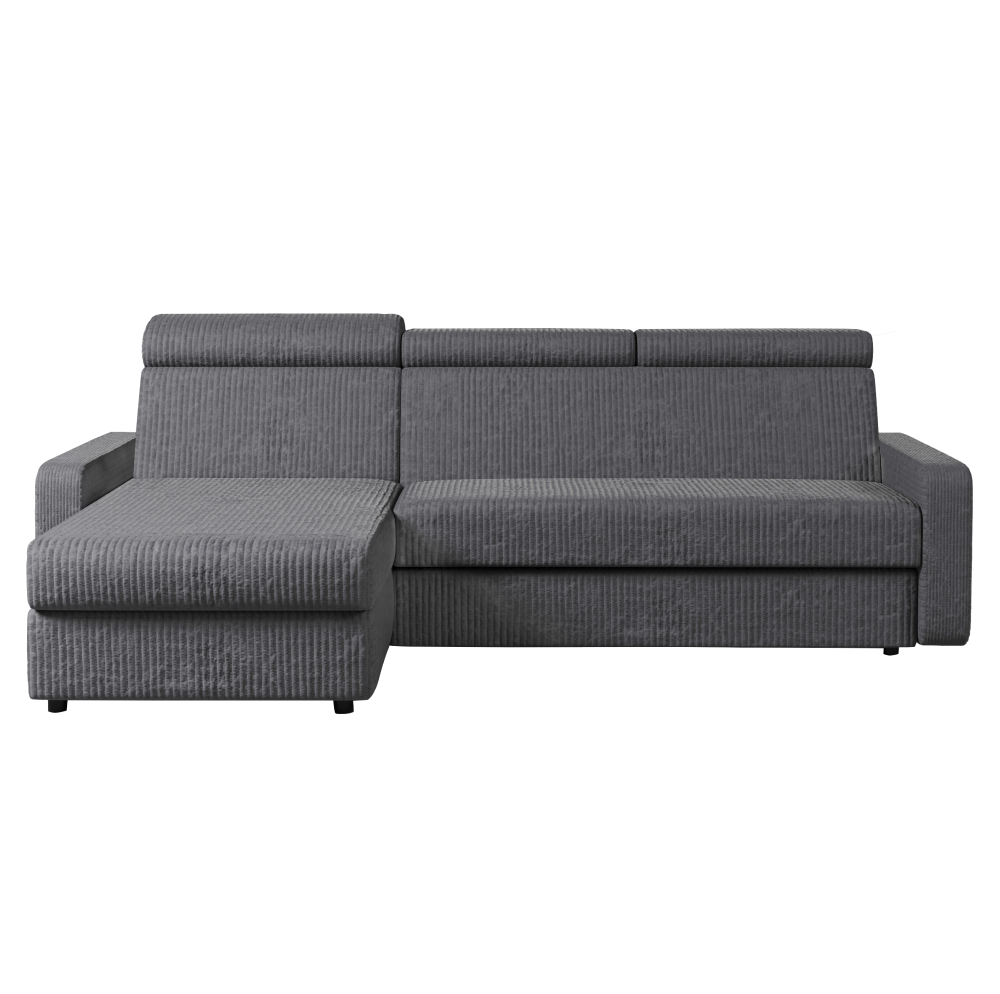 Set canapea de colţ, gri, pe stânga, MORA ROH