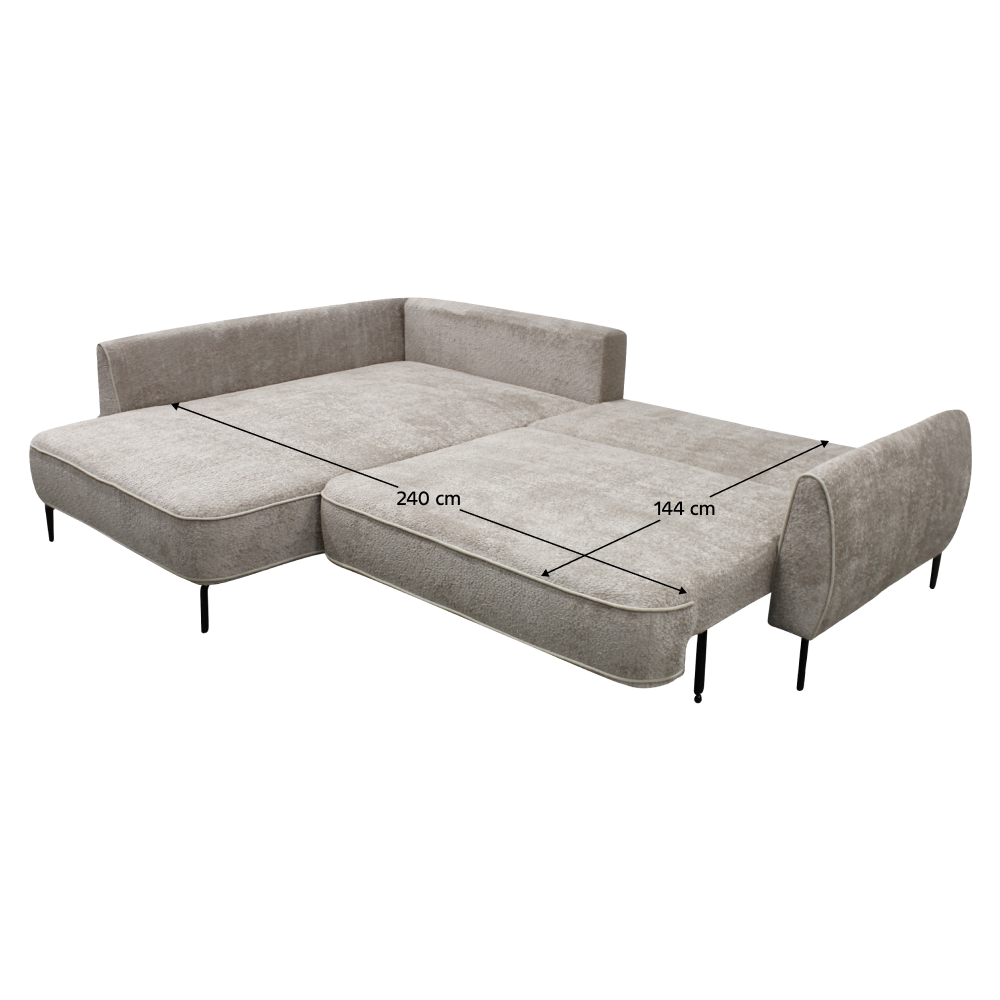 Set canapea, gri-bej Taupe, pe stânga, MURIEL ROH