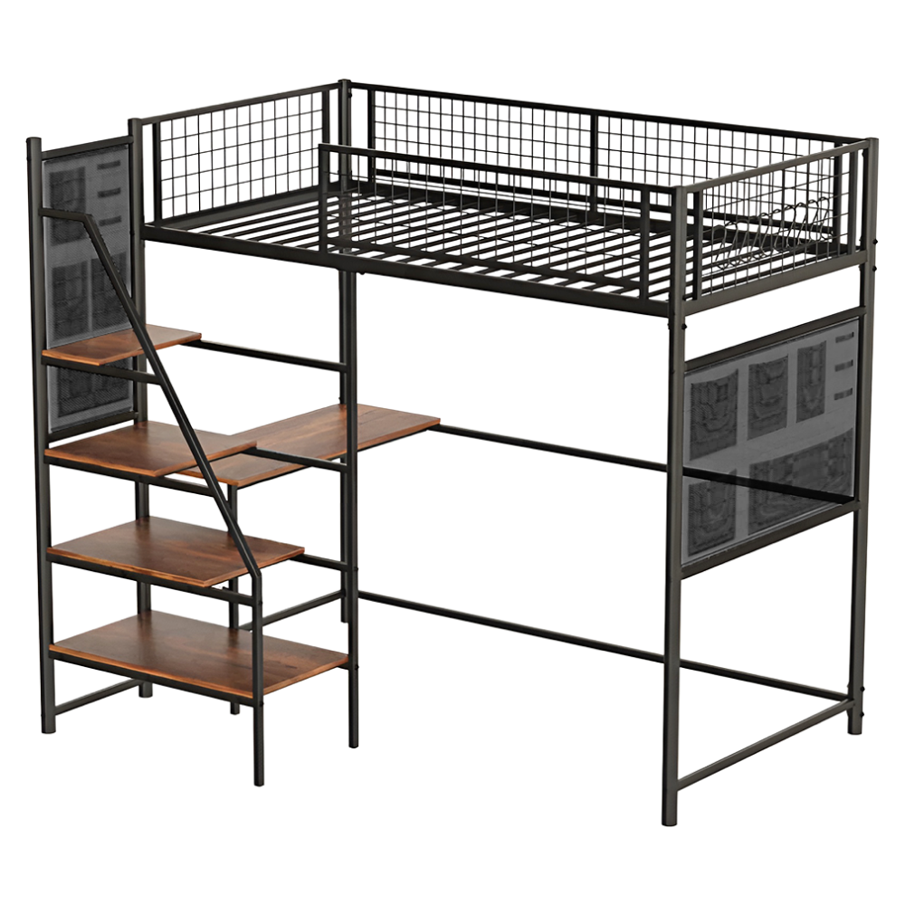 Pat înălţat cu barieră, 90x200, alb, NIVEN