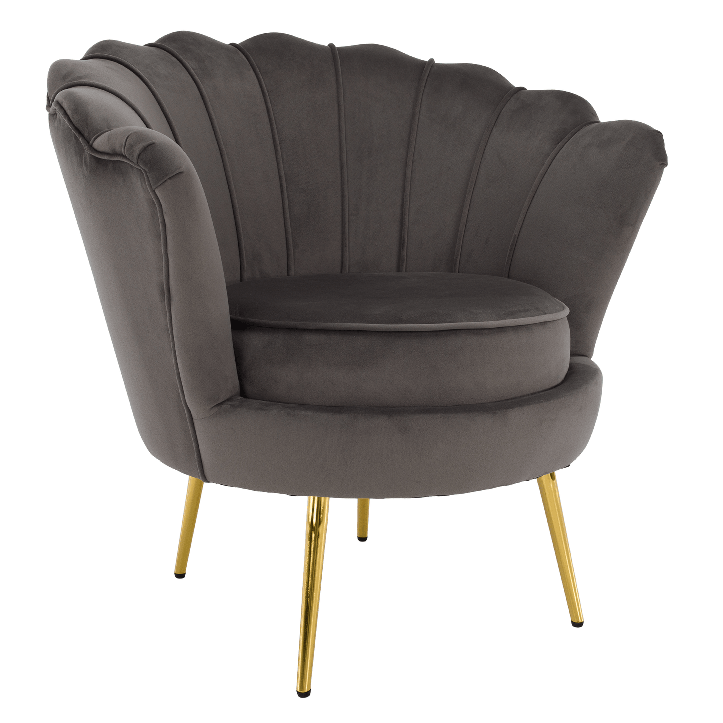 Fotoliu în stilul Art-deco, gri-maro ţesătură Velvet/gold crom auriu, NOBLEO