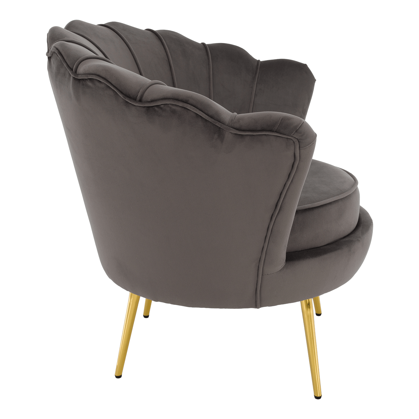 Fotoliu în stilul Art-deco, gri-maro ţesătură Velvet/gold crom auriu, NOBLEO