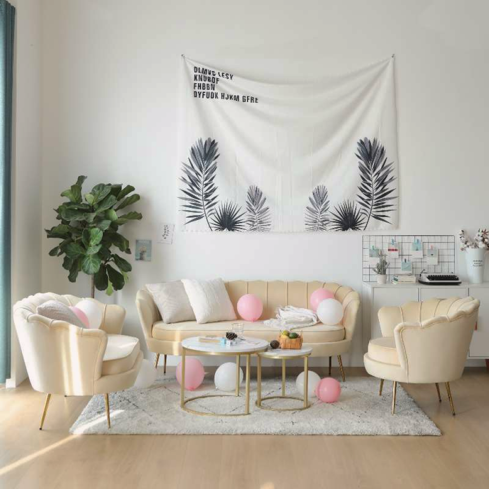 Fotoliu în stilul Art-deco, bej ţesătură Velvet/gold crom auriu, NOBLEO