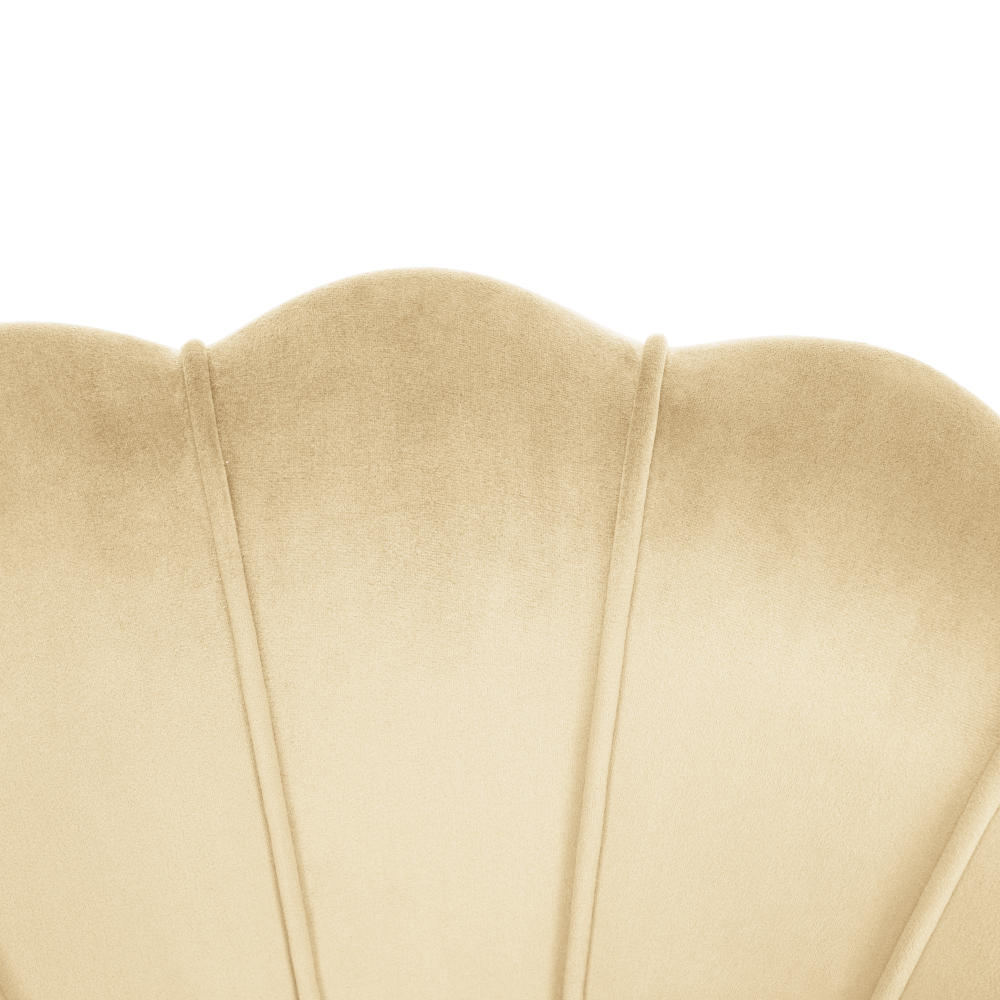 Fotoliu în stilul Art-deco, bej ţesătură Velvet/gold crom auriu, NOBLEO