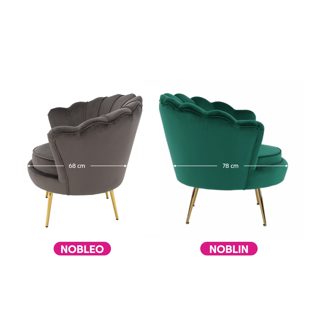 Fotoliu în stilul Art-deco, gri-maro ţesătură Velvet/gold crom auriu, NOBLEO