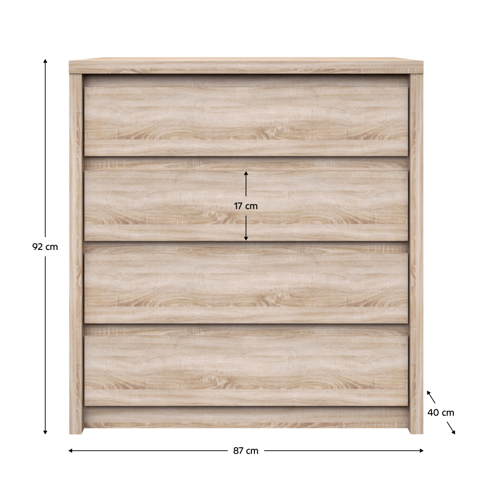 Comodă 4S, stejar sonoma, NORTY TYP 21