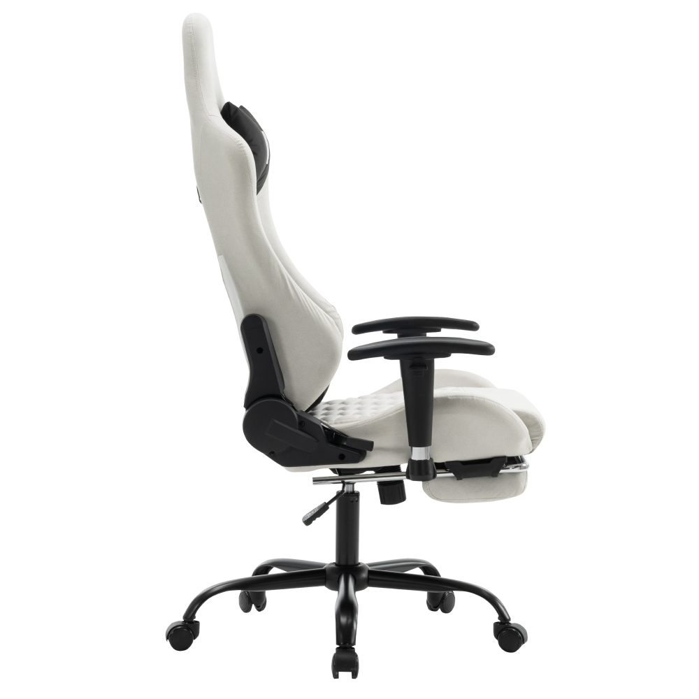 Scaun de birou/gaming, alb/negru, PAPIBAS