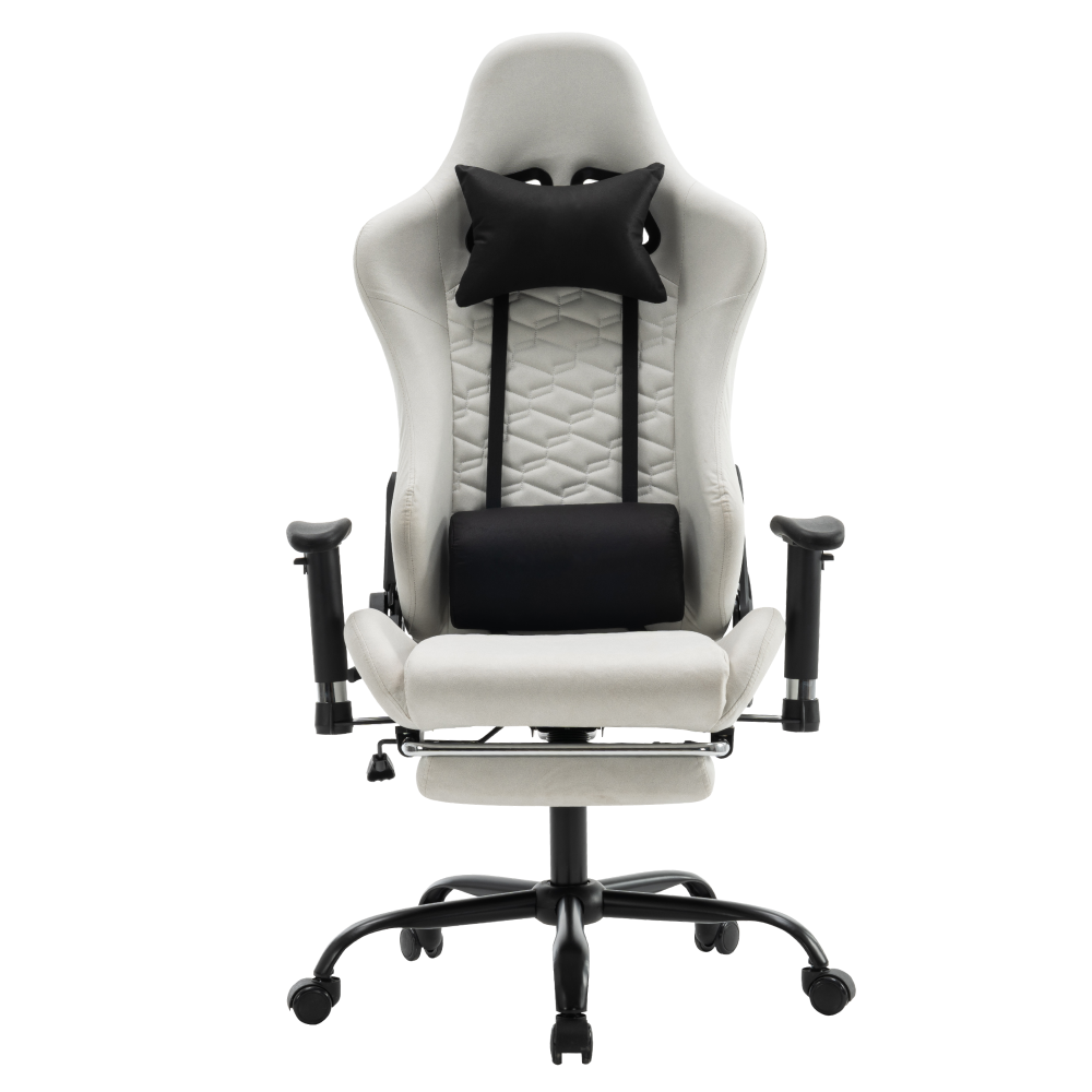 Scaun de birou/gaming, alb/negru, PAPIBAS