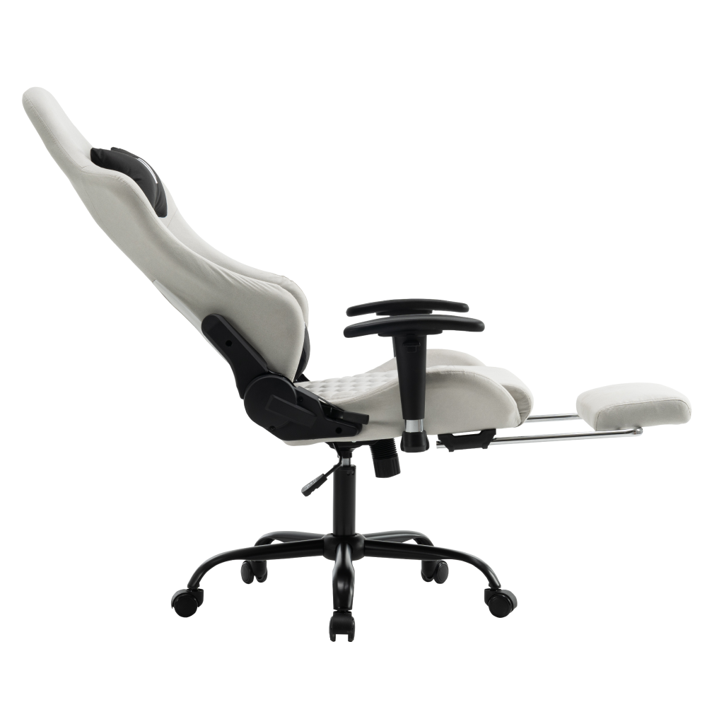 Scaun de birou/gaming, alb/negru, PAPIBAS