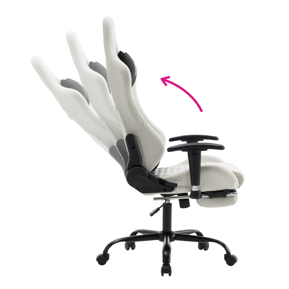 Scaun de birou/gaming, alb/negru, PAPIBAS