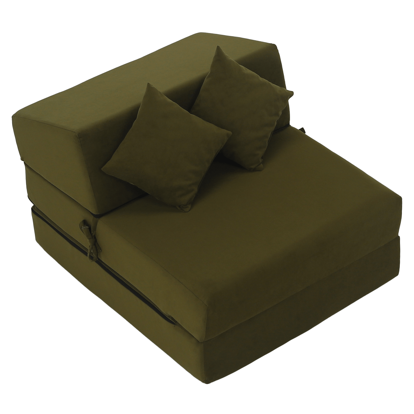 Saltea pliabilă/fotoliu extensibil, 2 in 1, măsliniu, PELOS