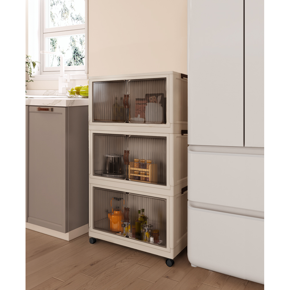 Dulap pliabil, alb/maro, plastic, POSA TYP 2