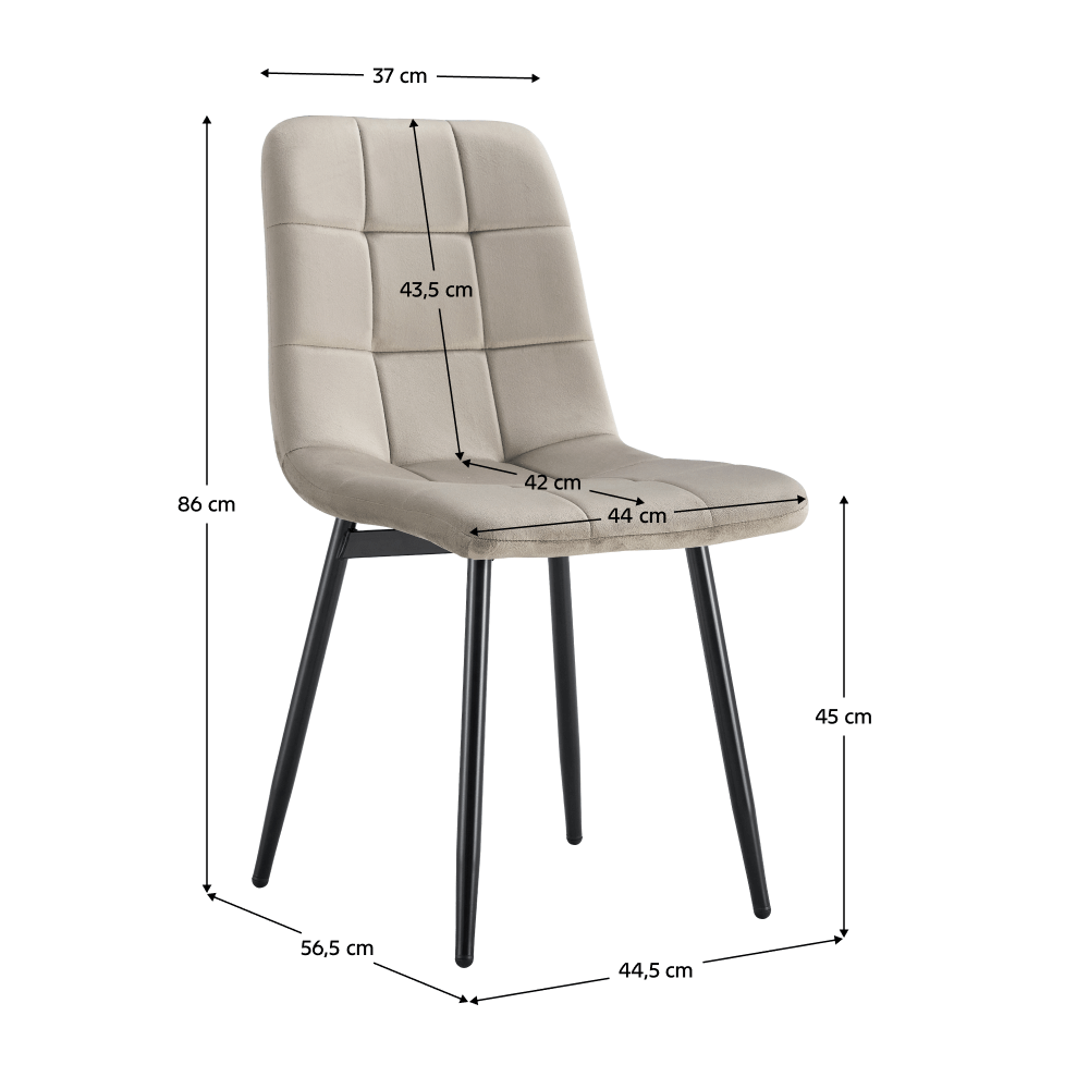 Scaun, material Velvet gri-maro Taupe/negru, RAMITA TIP 3