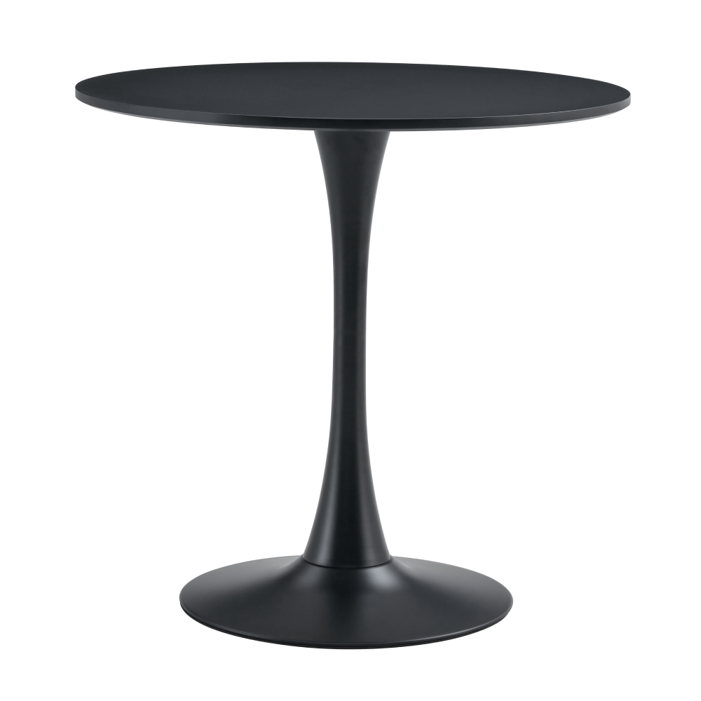 Masă de sufragerie, negru, diametru 80 cm, REVENTON NEW