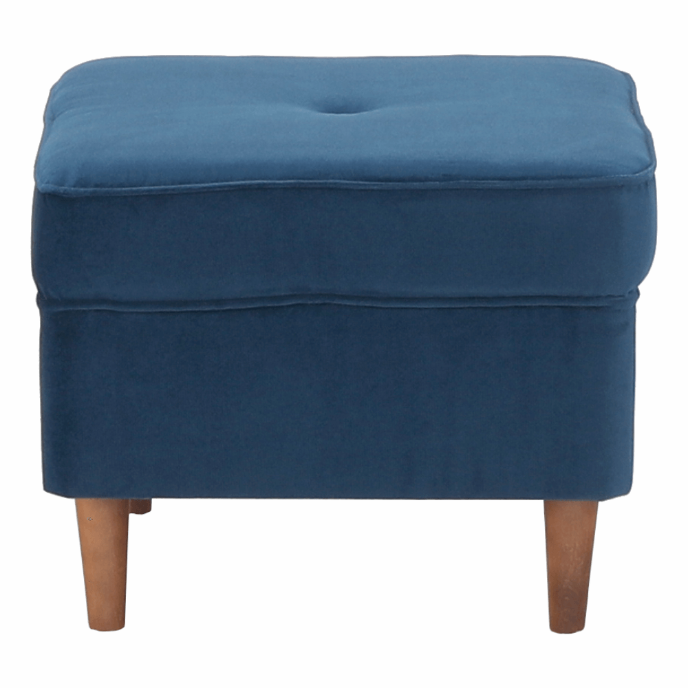 Taburet modern, albastru/nuc, RUFINO 3 NEW