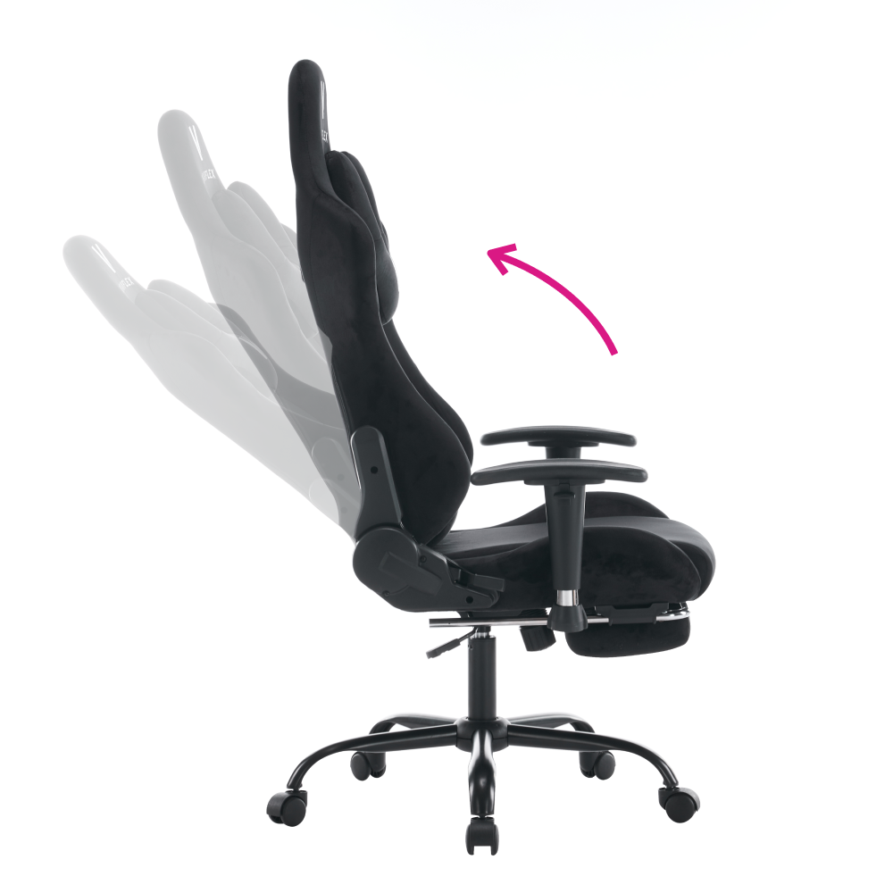 Scaun de birou/gaming, negru, ţesătură Velvet, SALOP