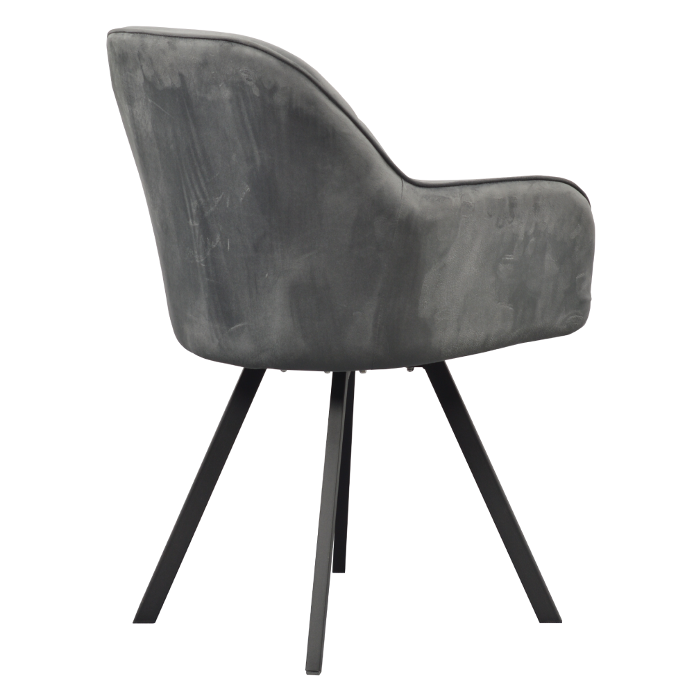 Fotoliu pentru sufragerie pivotant, ţesătură Velvet gri închis, SAMANTA